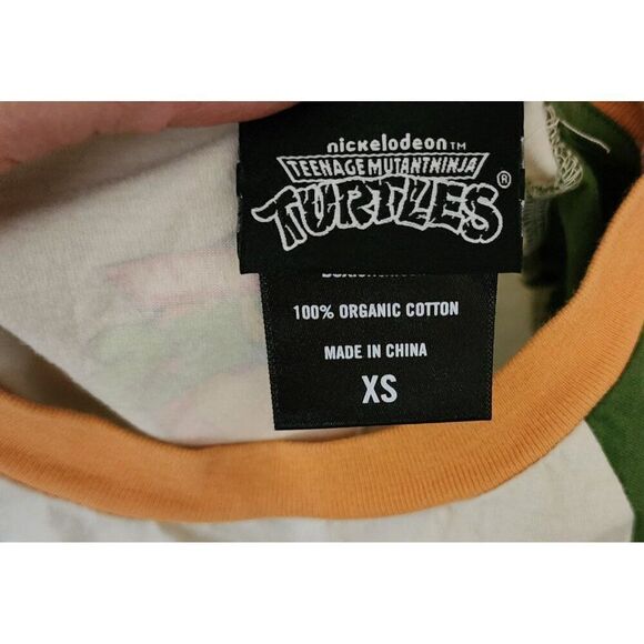 BoxLunch TMNT Teenage Mutant Ninja Turtles Baseball Raglan Tshirt Womens XS Gree - Picture 5 of 7